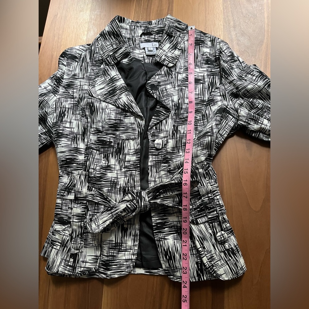 black and white pattern fashion blazer - Picture 6 of 9